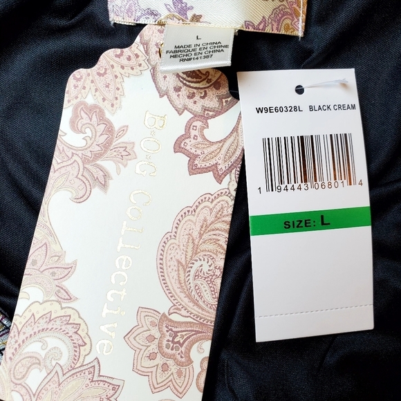 NWT Band of Gypsies BOG Collective Black Floral Slip Skirt L - Picture 3 of 12